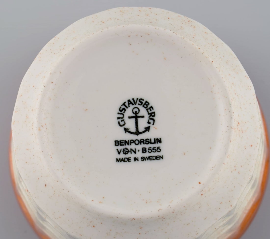 Wilhelm Kåge for Gustavsberg. Four art deco herb pots in glazed porcelain. Swedish design, - 6