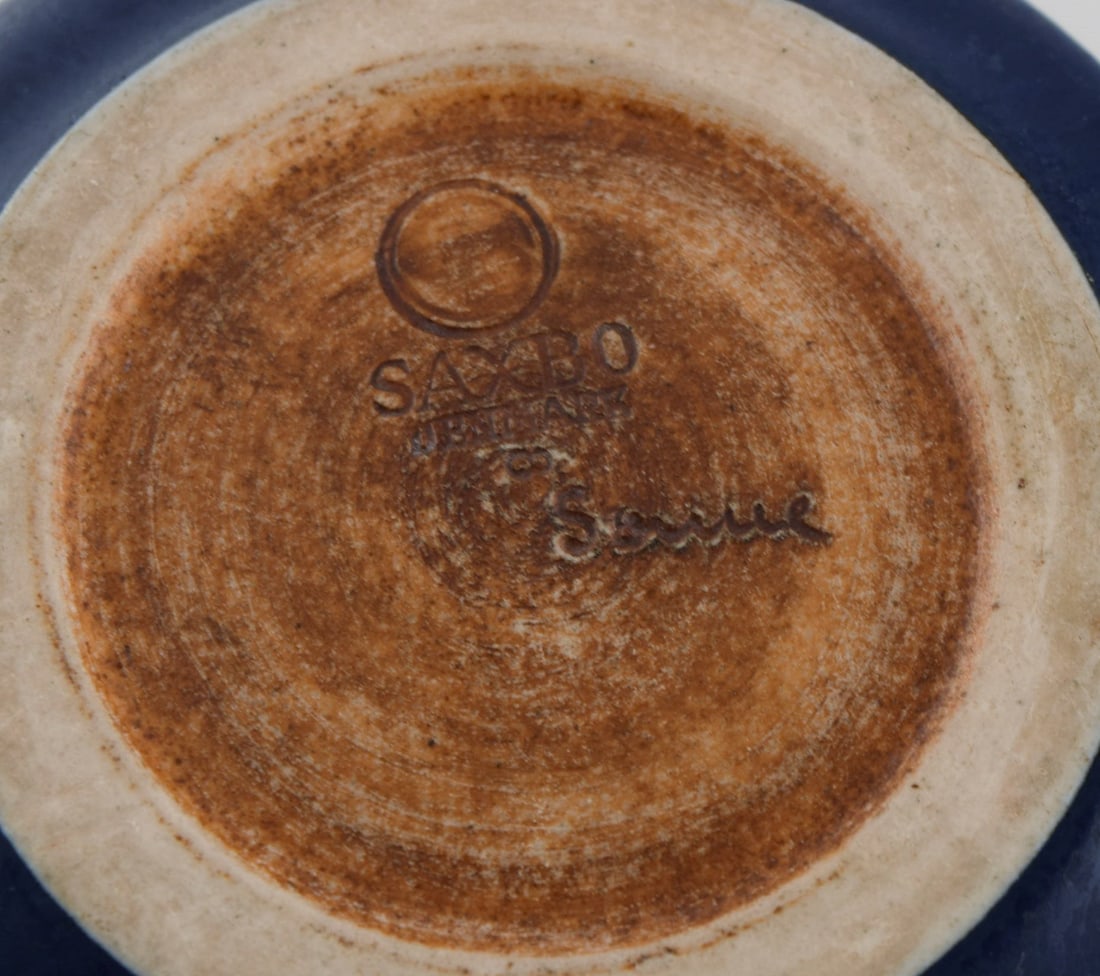 Edith Sonne for Saxbo. Vase in glazed ceramics. Beautiful glaze in shades of blue. Mid-20th century. - 7