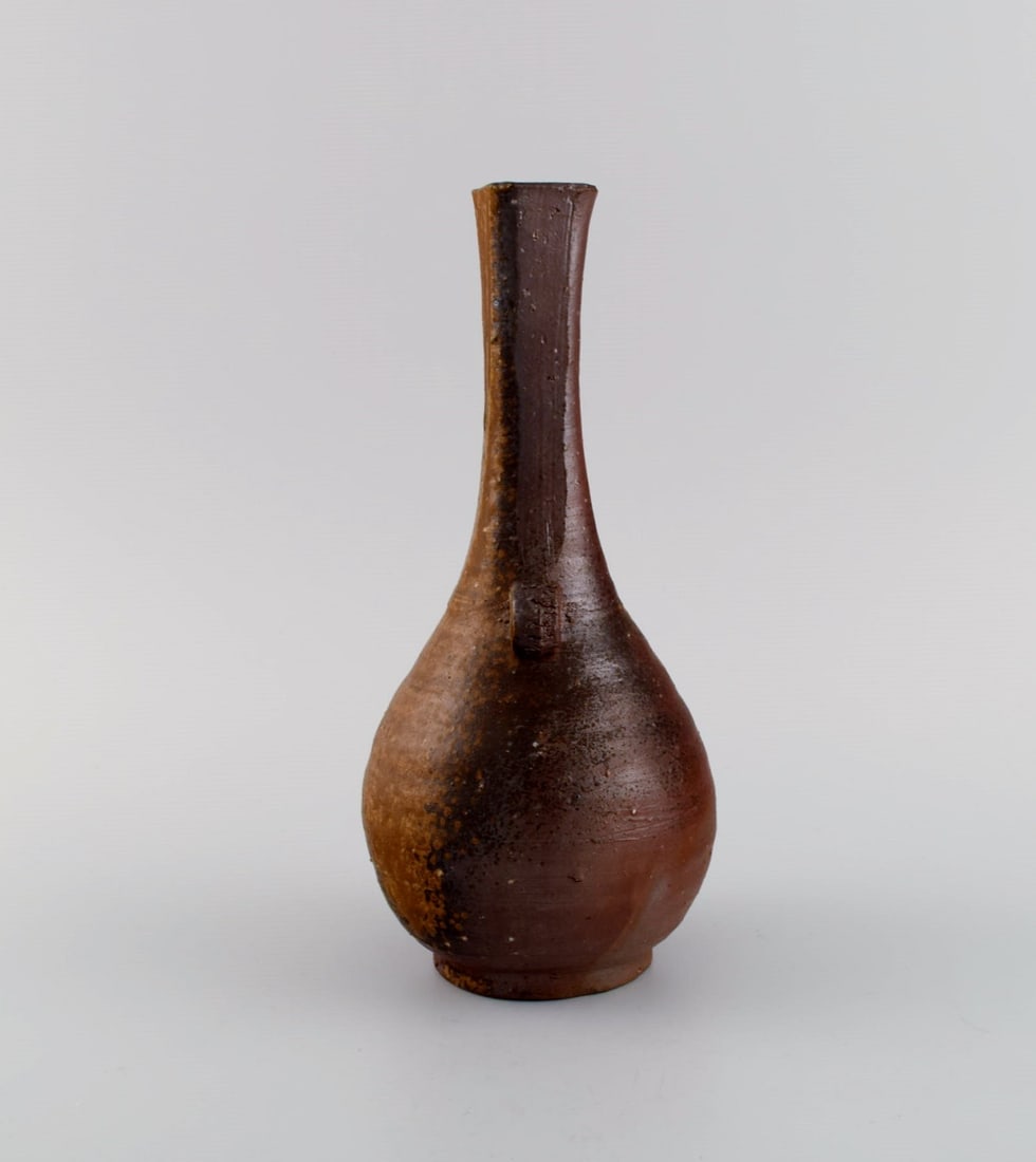 Takahara Satoshi 高原 敏 (1934-2011), japan. Unique Bizen stoneware vase with - 2
