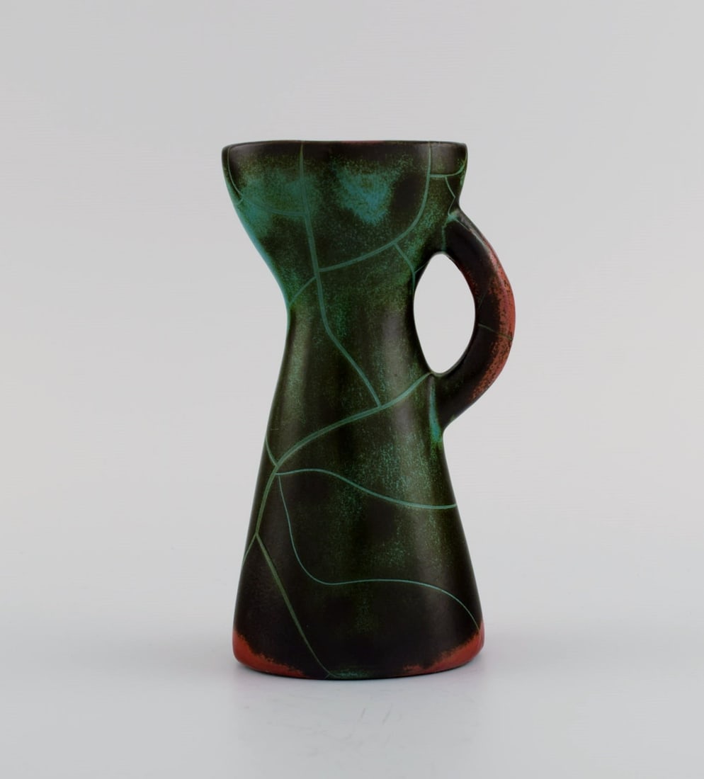Paul Dresler (1879-1950) for Grotenburg, Germany. Jug in glazed stoneware. Beautiful crackle glaze (1 of 6)