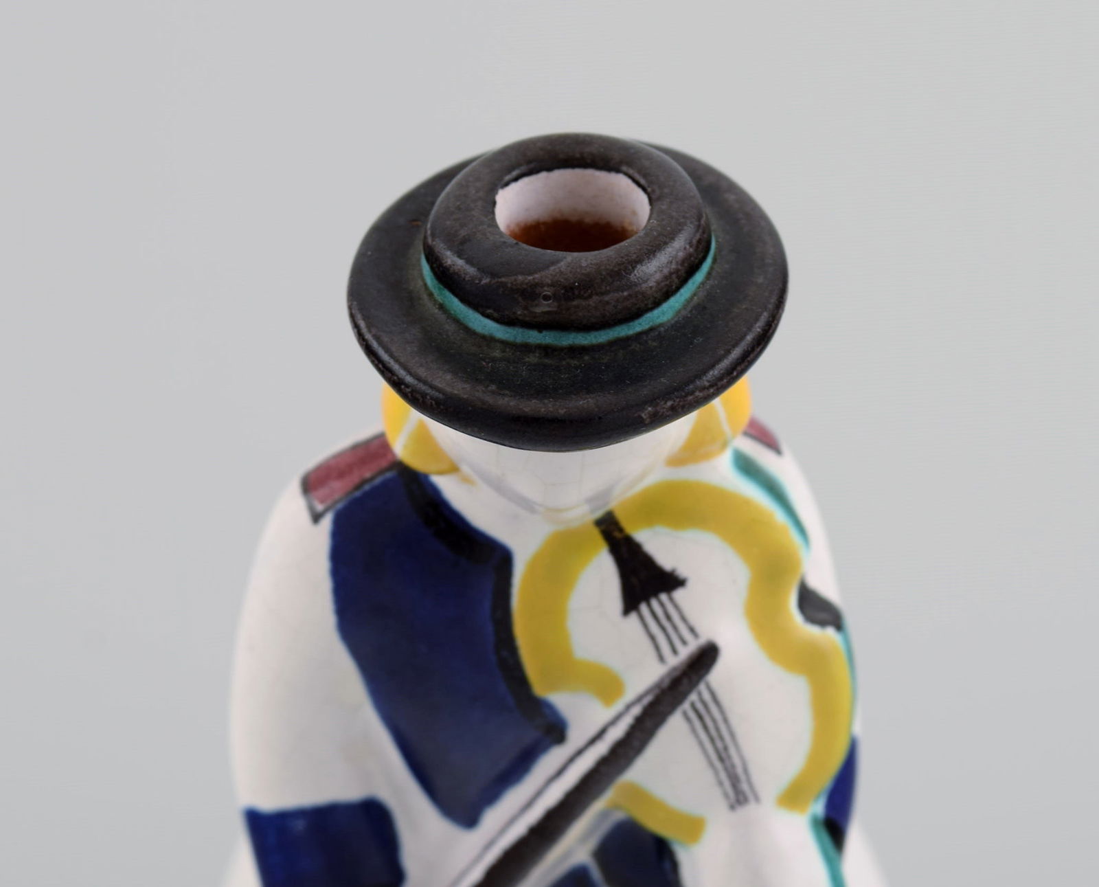 Ursula Printz (1920-1993) for Gustavsberg Studiohand. Candle holder / figure in glazed ceramics. - 6