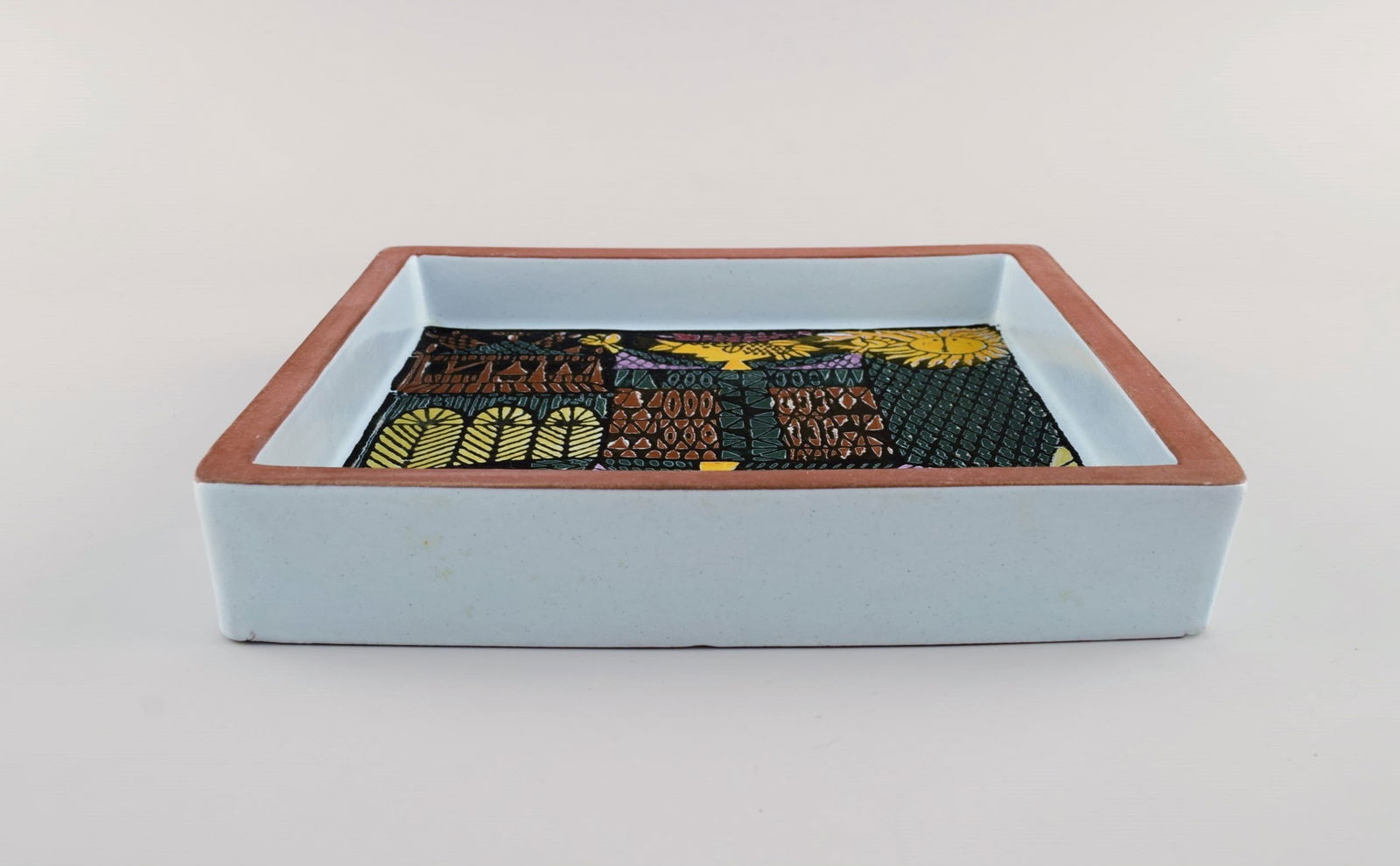 Stig Lindberg (1916-1982) for Gustavsberg. Carnival dish / bowl in hand-painted stoneware. Swedish - 4