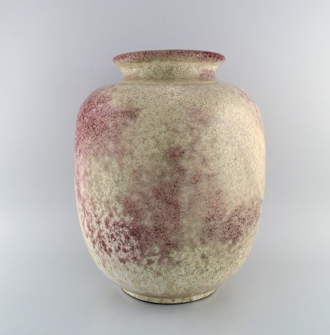Richard Uhlemeyer, Germany. Large vase in glazed ceramics. Beautiful speckled glaze in sand and - 2