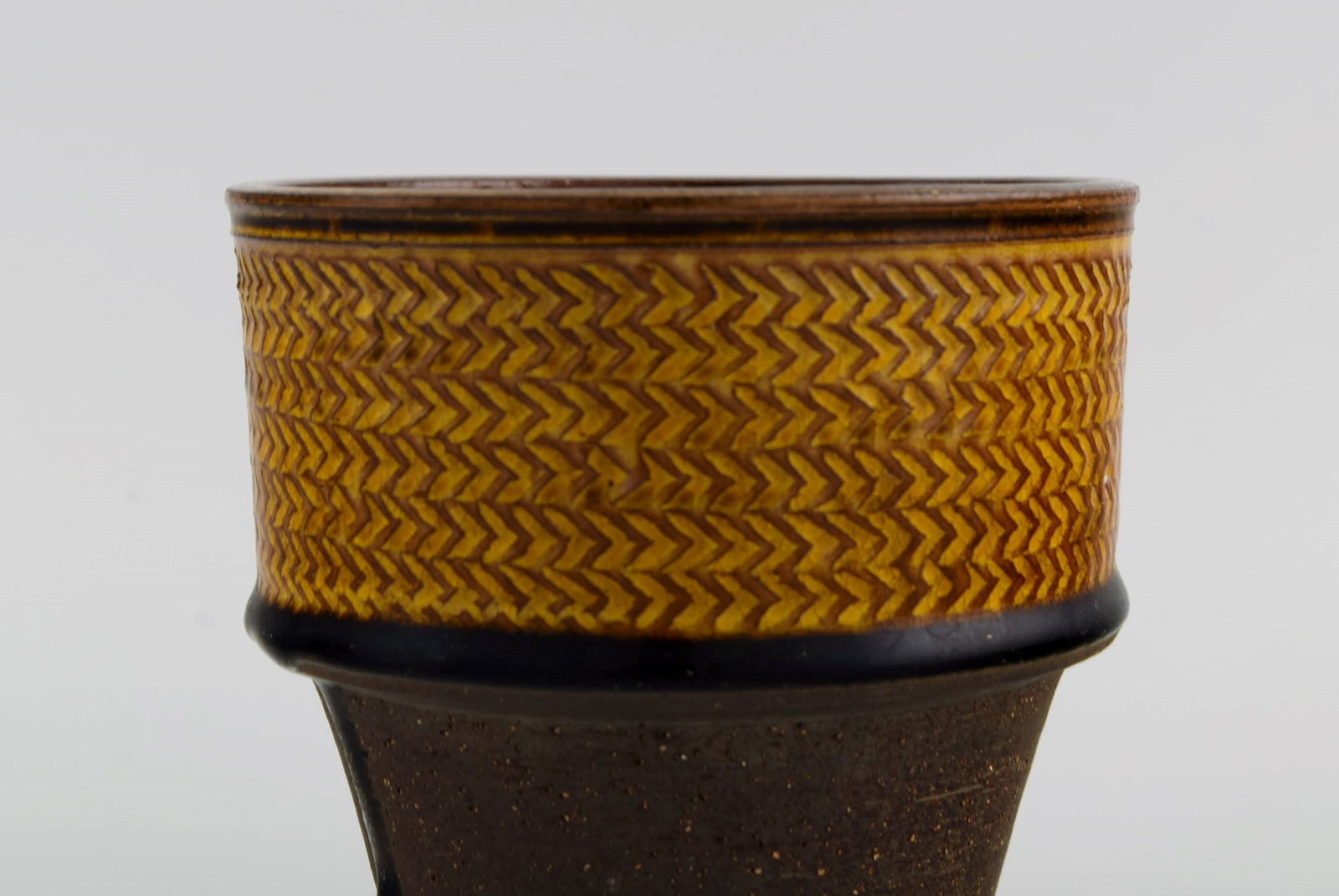 Nils Kähler (1906-1979) for Kähler. Vase in partially glazed stoneware. Beautiful glaze in - 4
