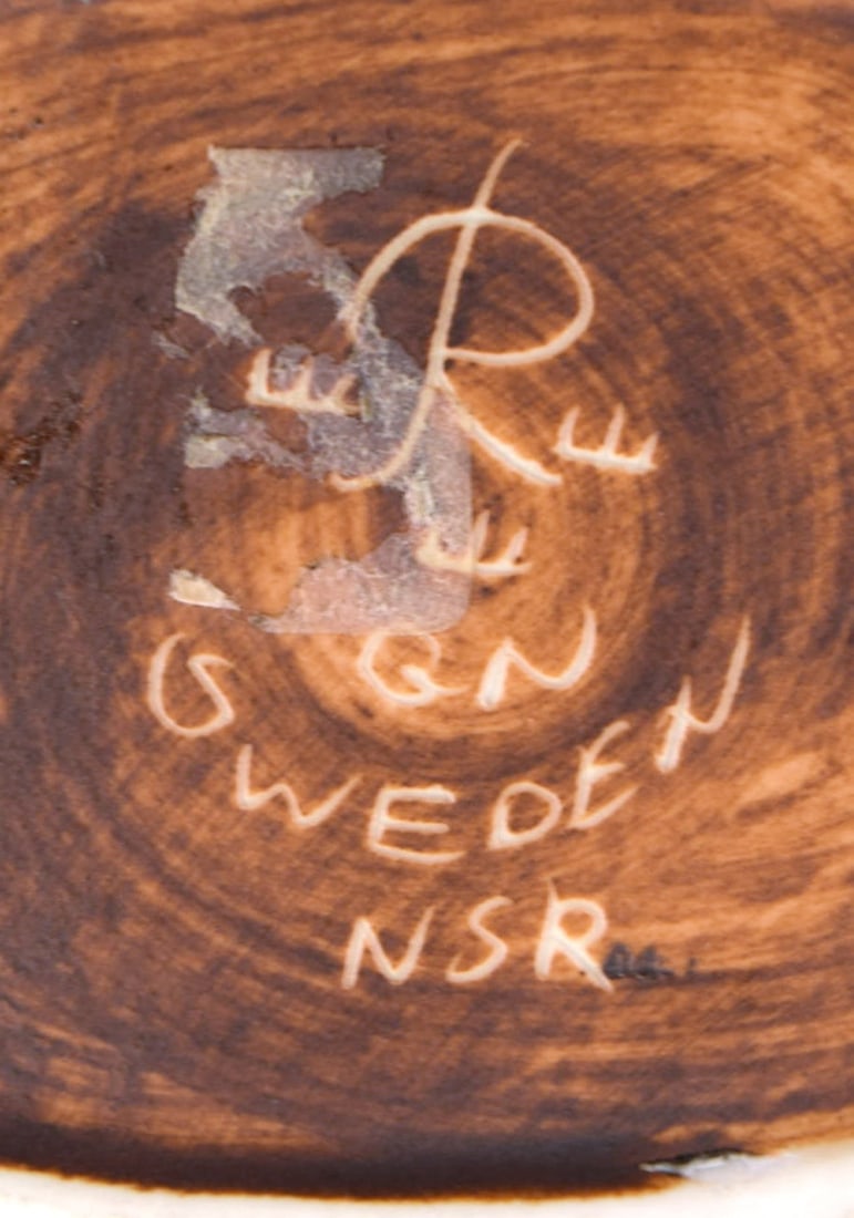 Gunnar Nylund (1904-1997) for Rörstrand. Bowl in glazed ceramics. Beautiful glaze in blue-green - 6