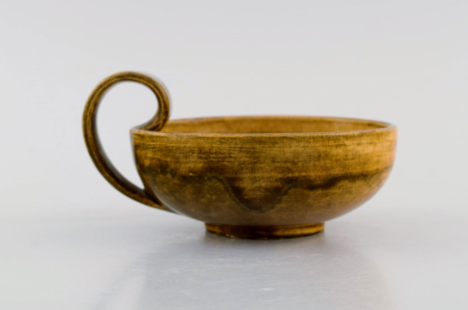 Kähler, Denmark. Egoist tea set in glazed stoneware. Beautiful yellow uranium glaze. Mid-20th - 3