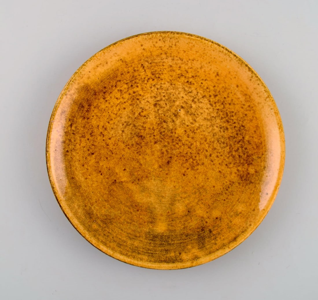 Kähler, Denmark. Egoist tea set in glazed stoneware. Beautiful yellow uranium glaze. Mid-20th - 5