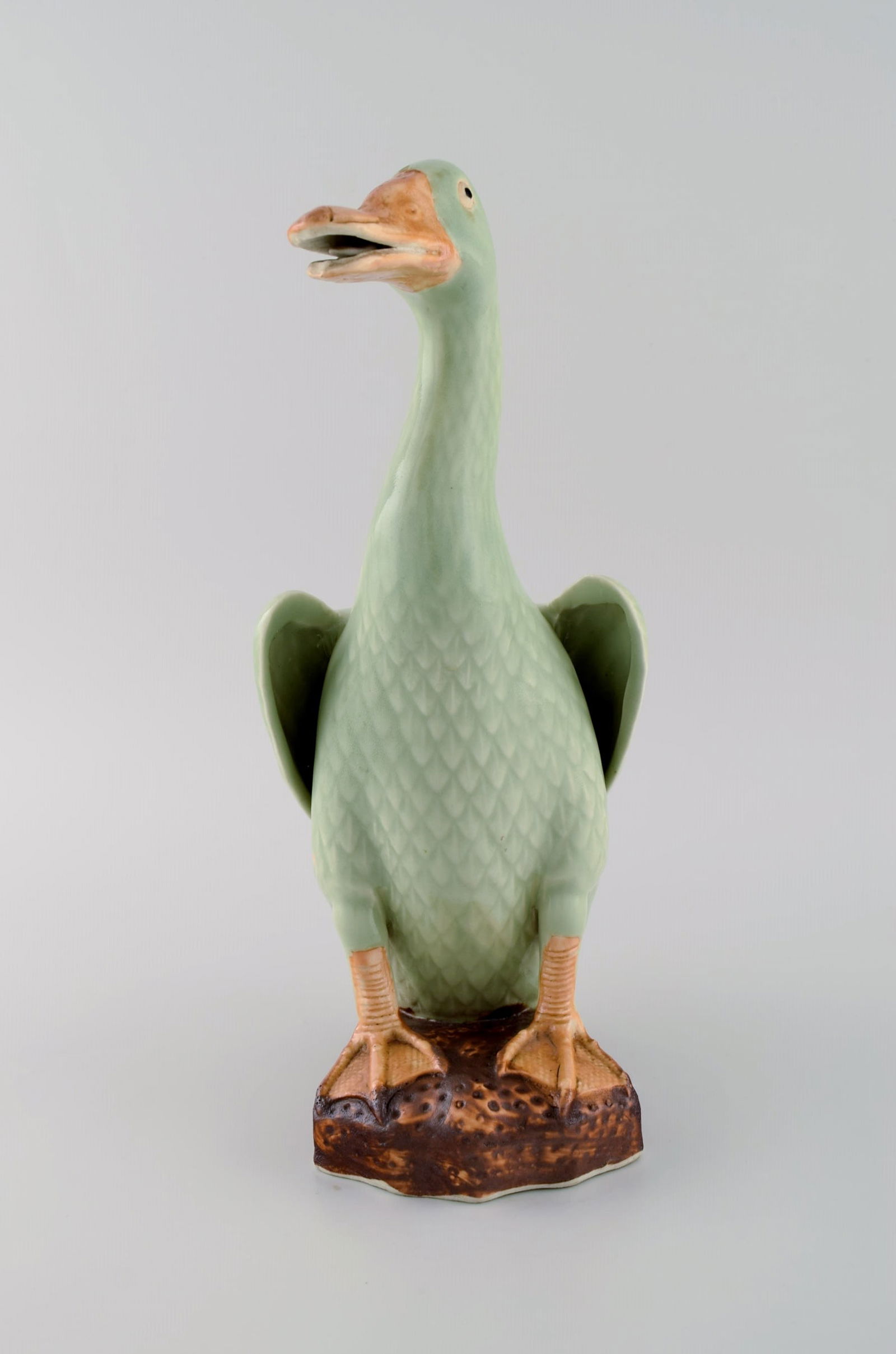 Austrian studio ceramicist. Goose in glazed stoneware. 1930s / 40s. - 3