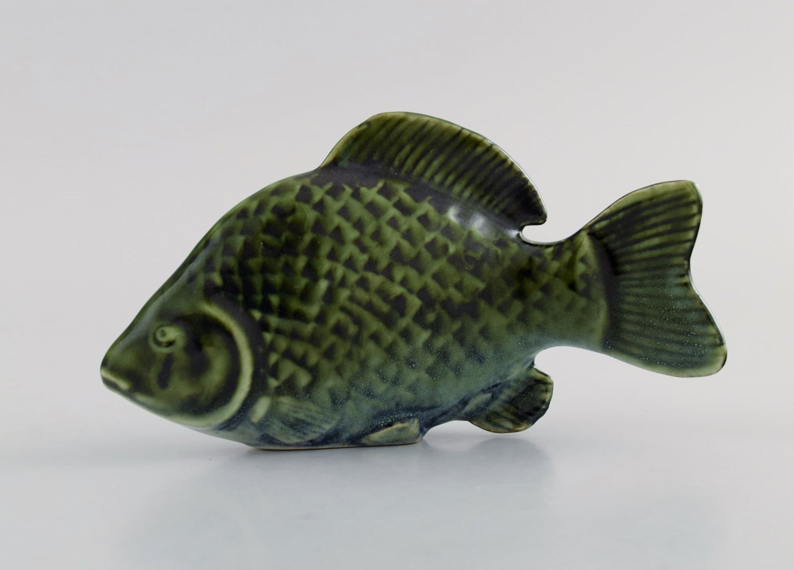 Sven Wejsfelt (1930-2009) for Gustavsberg. Unique Stim fish in glazed ceramics. Perch. 1980s. (1 of 6)