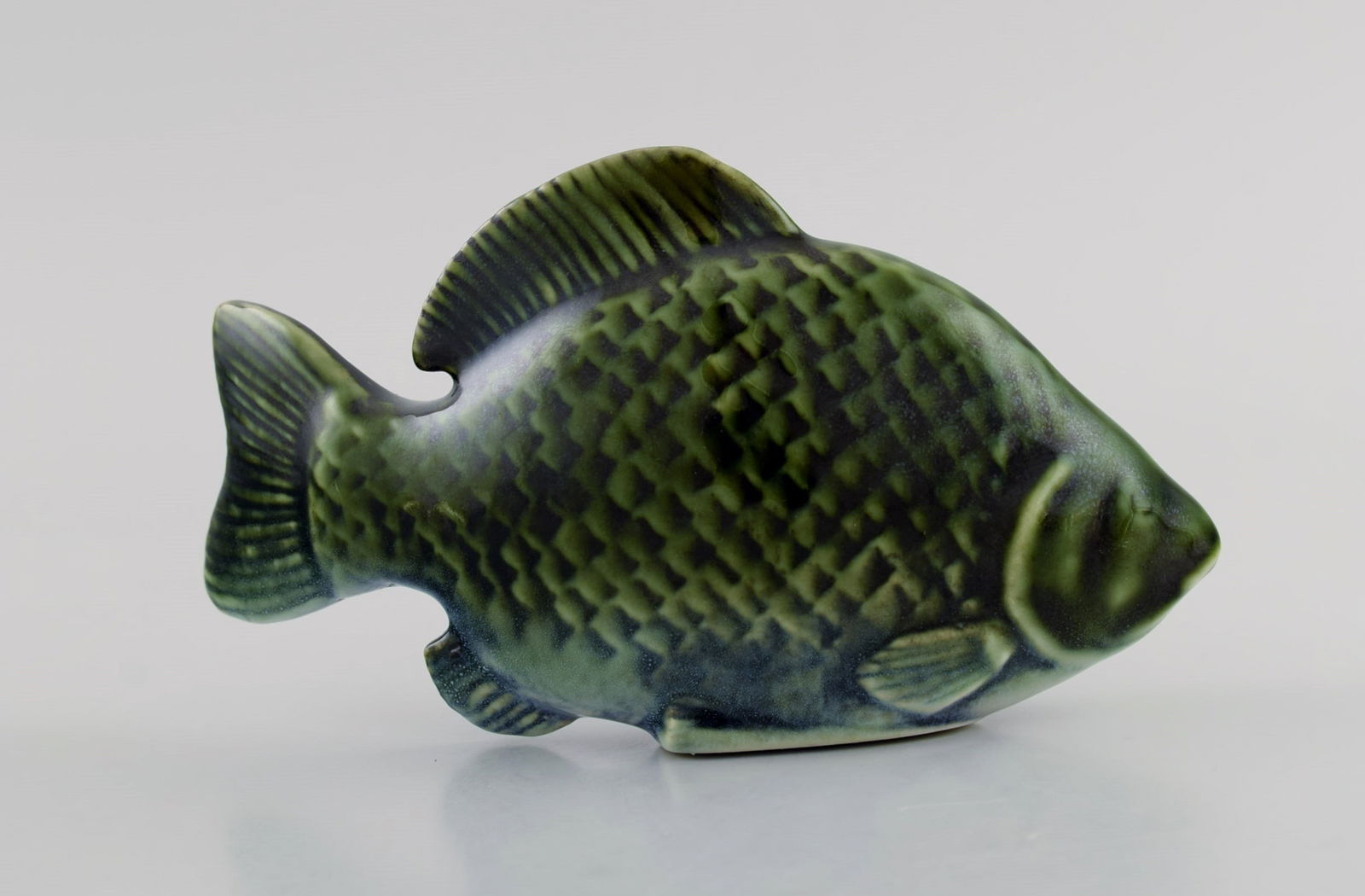 Sven Wejsfelt (1930-2009) for Gustavsberg. Unique Stim fish in glazed ceramics. Perch. 1980s. - 2