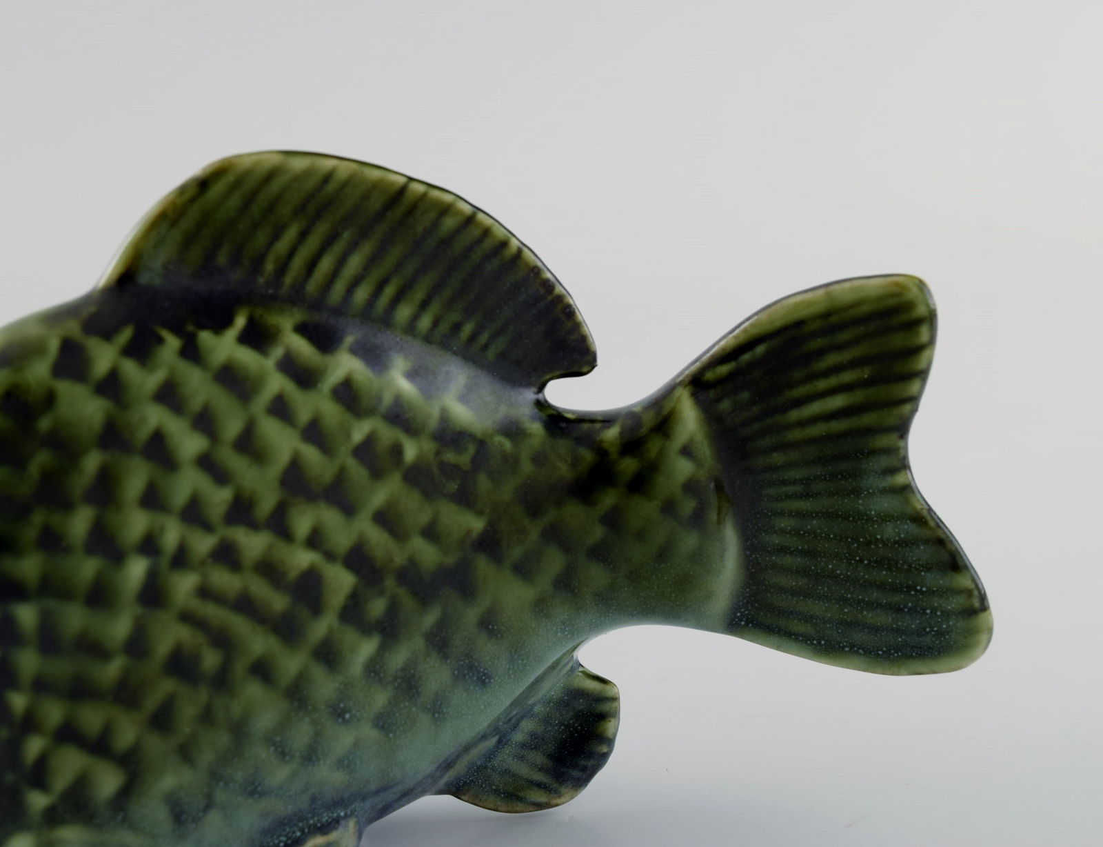 Sven Wejsfelt (1930-2009) for Gustavsberg. Unique Stim fish in glazed ceramics. Perch. 1980s. - 4