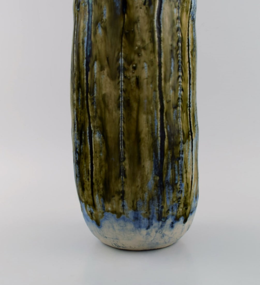 Dorte Sandal (b. 1955), Denmark. Large unique vase in glazed stoneware. Beautiful glaze in - 6