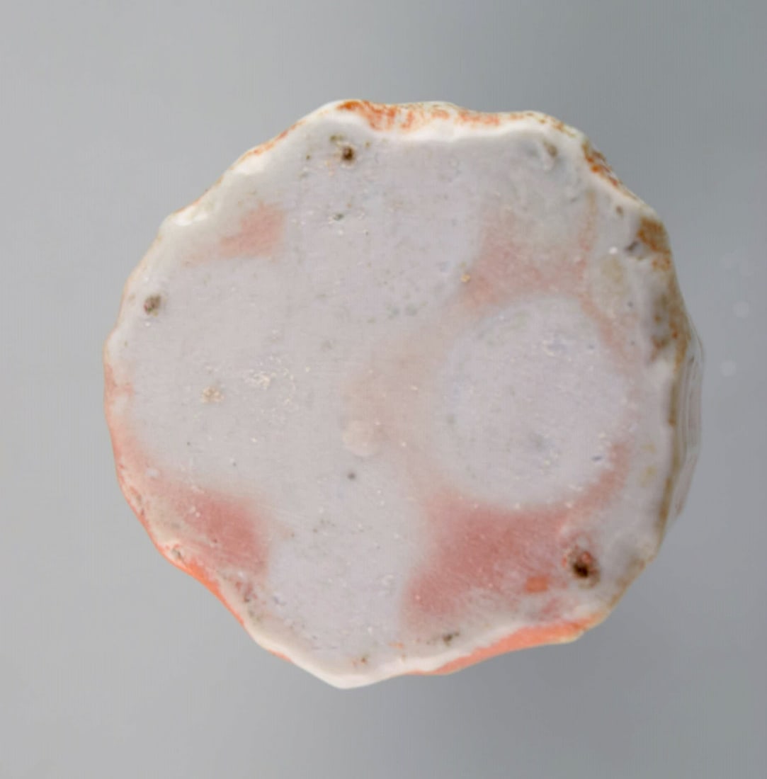 Danish studio ceramicist. Unique vase in glazed stoneware. Beautiful glaze in light and orange - 6