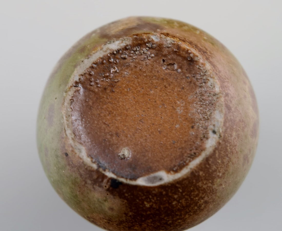 Six Belgian miniature vases in glazed ceramics. Mid-20th century. - 7