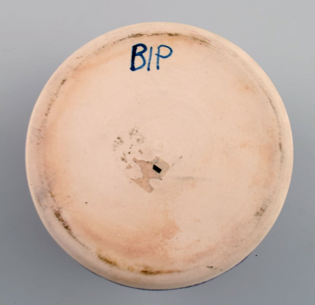 European studio ceramicist. Unique vase in glazed stoneware. Beautiful glaze in eggplant shades. - 6