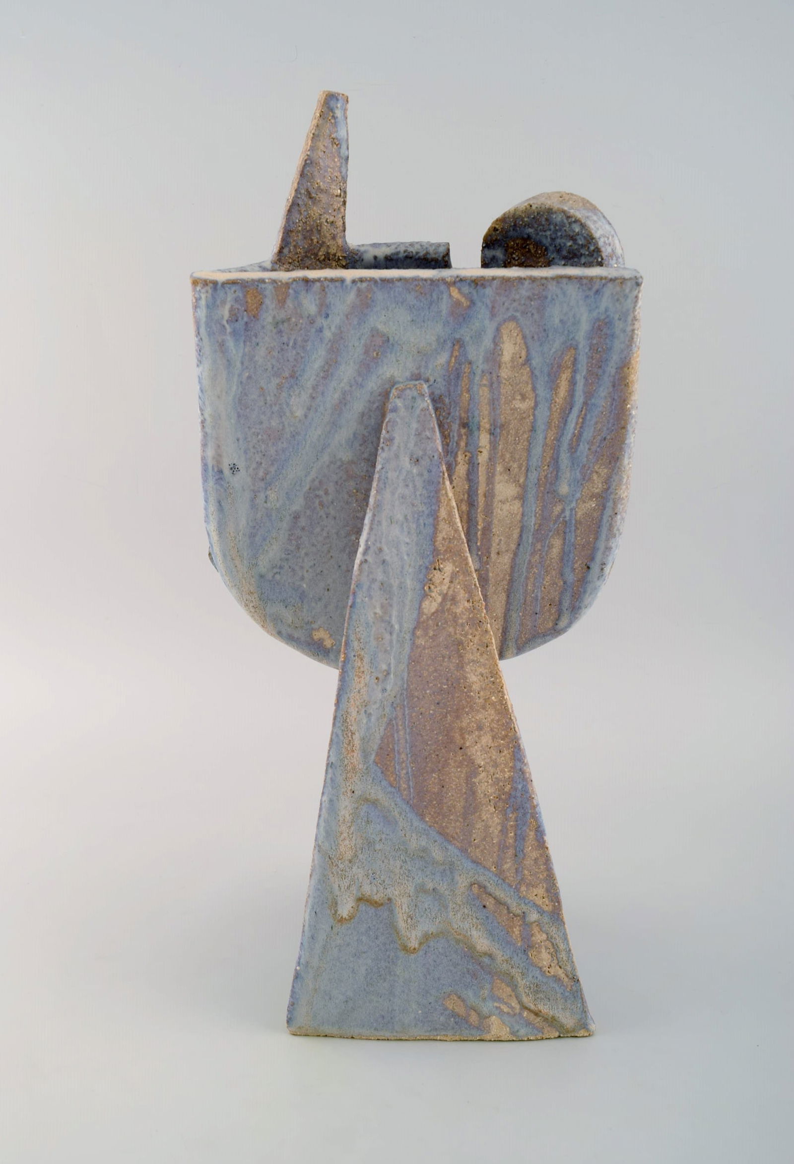 Christina Muff, Danish contemporary ceramicist (b. 1971). Large cubist unique sculpture in golden - 5