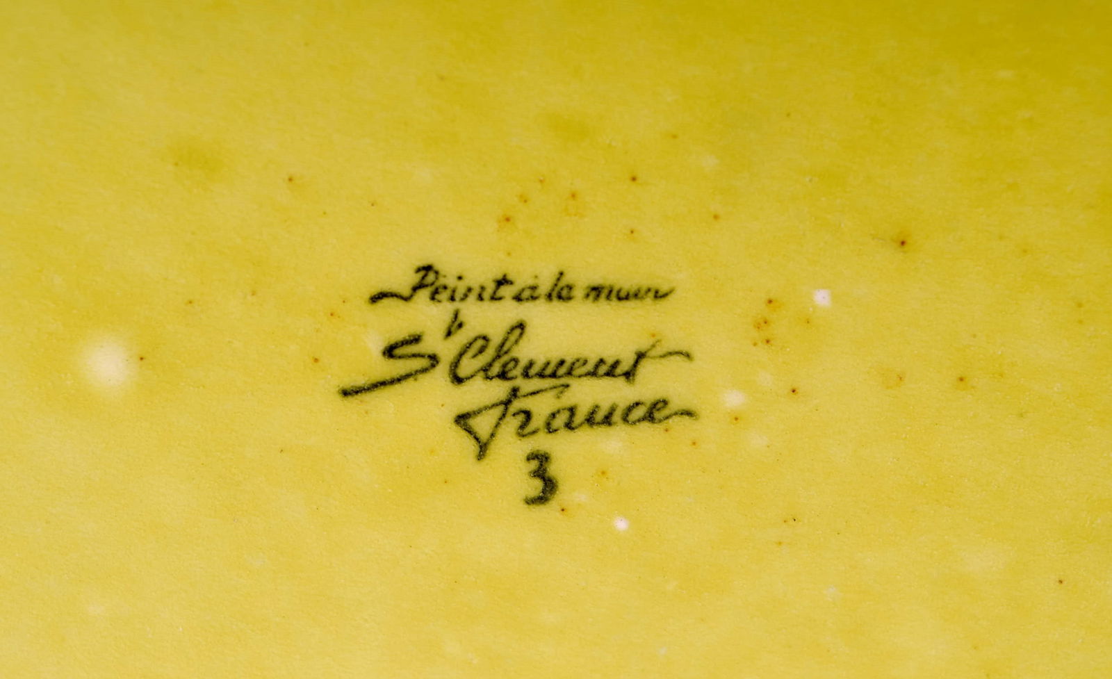 St. Clement, France. Colossal organically shaped bowl in hand-painted glazed stoneware. Beautiful - 9