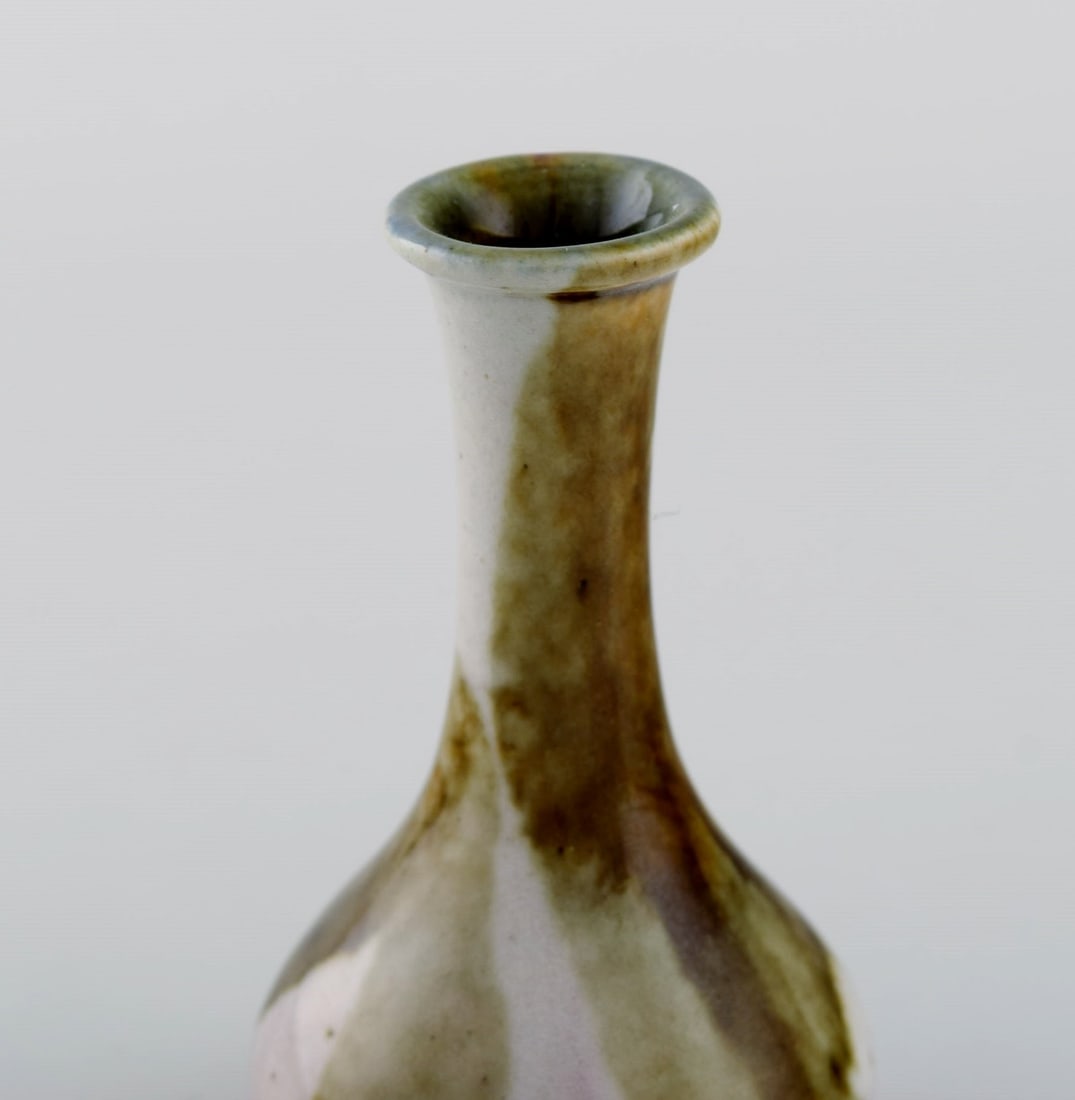 Swedish ceramicist. Unique vase in glazed stoneware. 1980s. - 3
