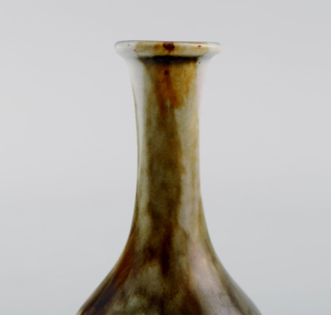 Swedish ceramicist. Unique vase in glazed stoneware. 1980s. - 5
