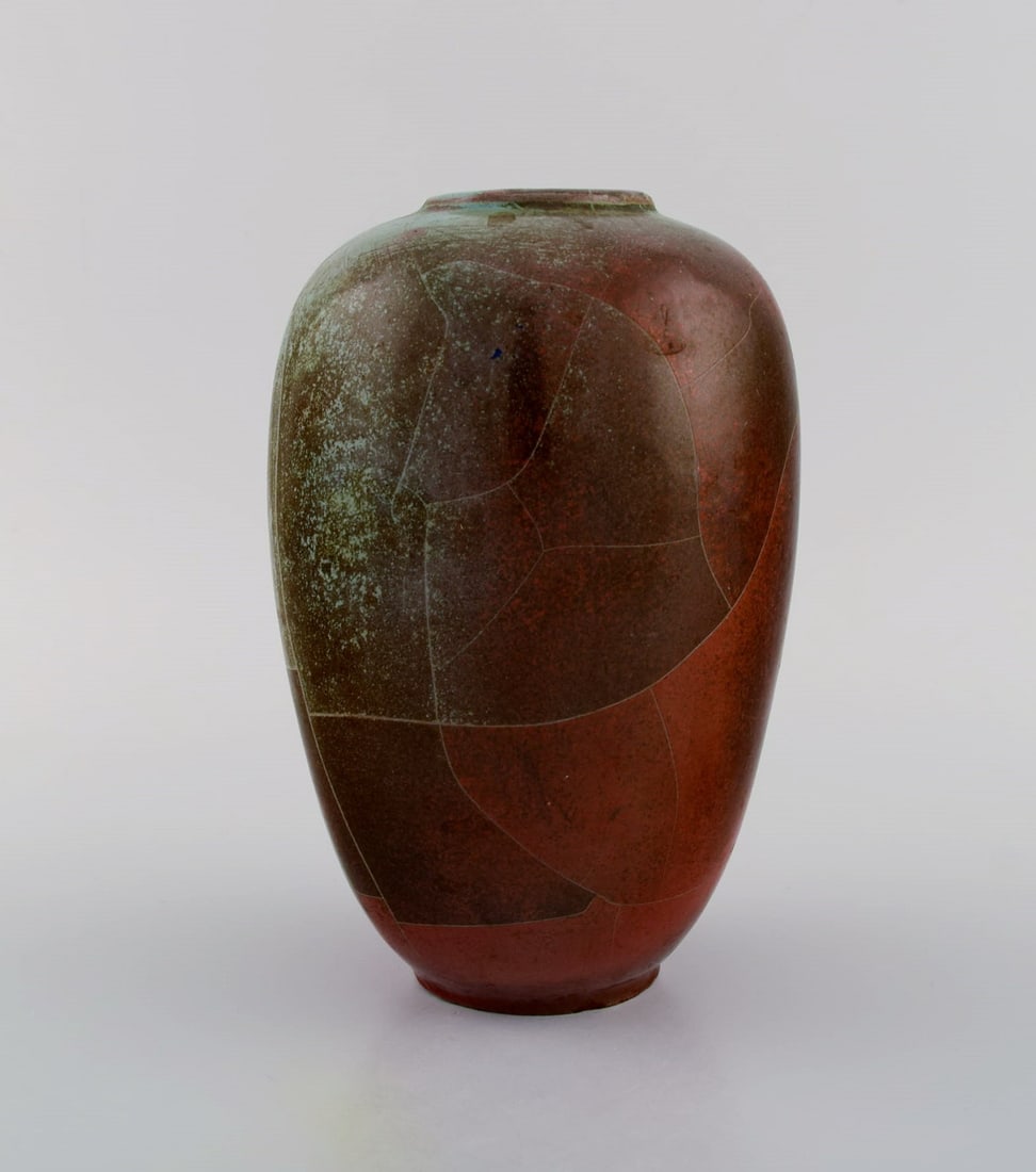 Paul Dressler for Grotenburg, Germany. Two vases in glazed stoneware. Beautiful crackle glaze in - 6