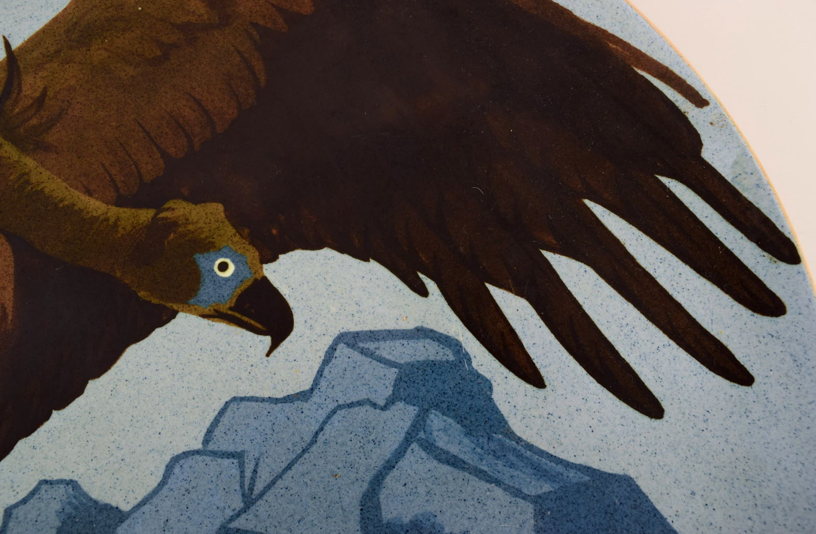 Karl Hansen Reistrup (1863-1929) for Kähler. Colossal unique dish in glazed ceramics. Vulture - 5