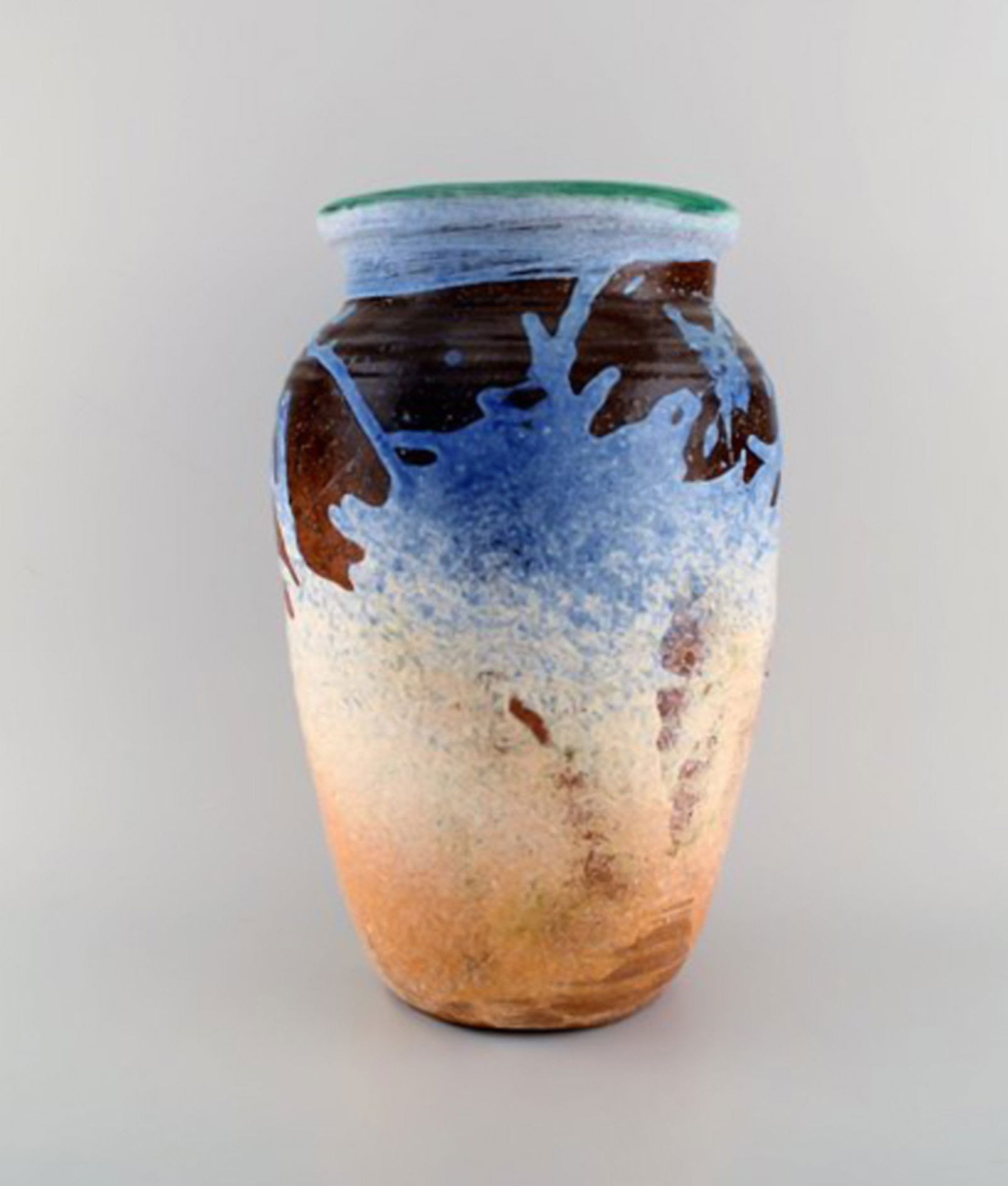 European studio ceramicist. Large unique vase in glazed ceramics. Late 20th century. - 3