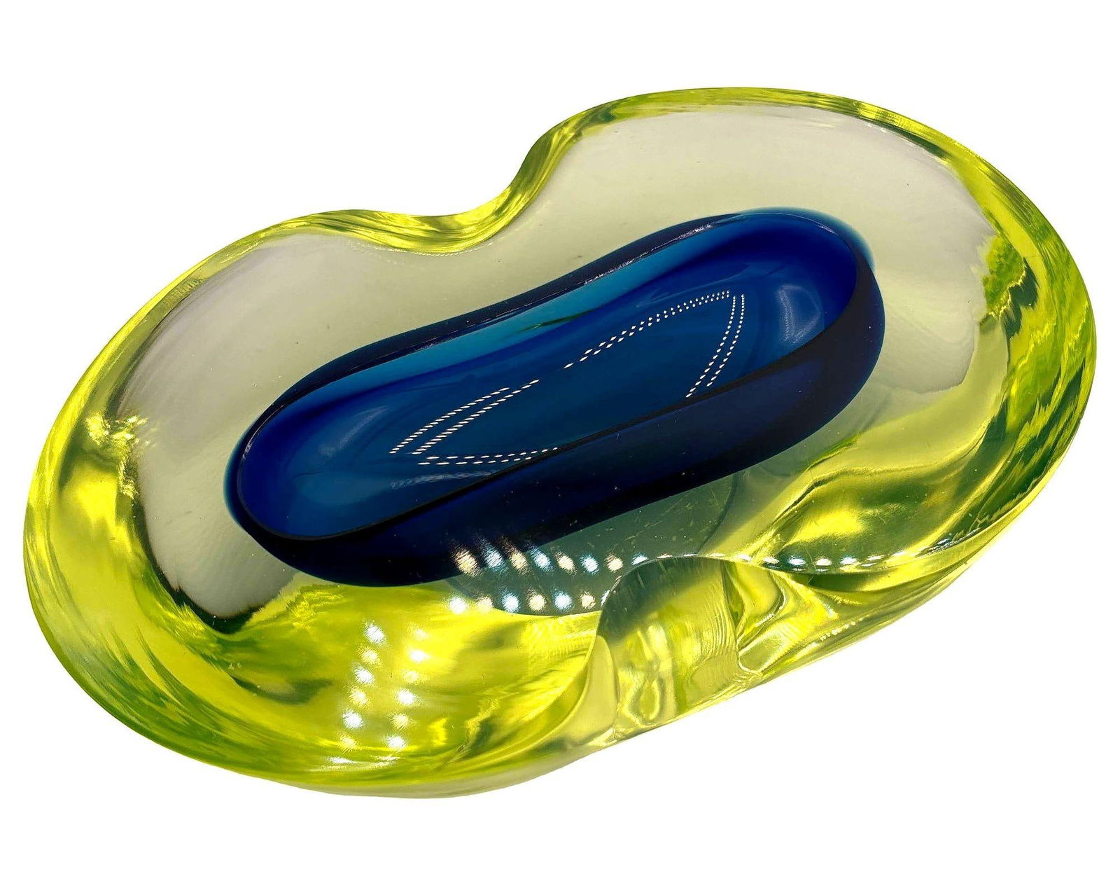 1970's Postmodern Biomorphic Sommerso Murano Glass Bowl or Ashtray - 9