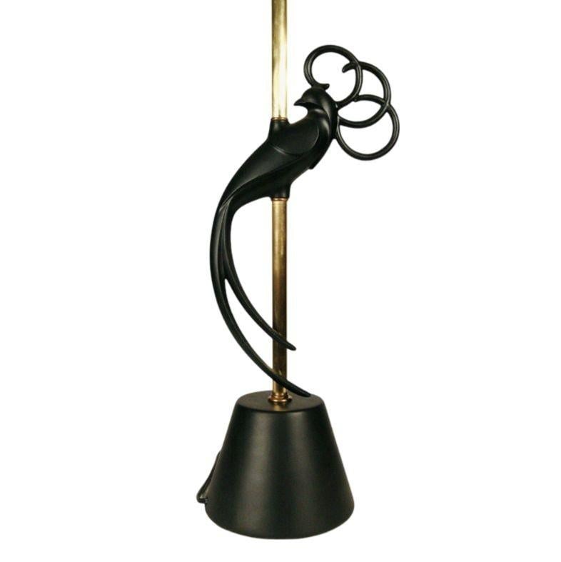 Mid-century Brass & Steel "Lovebird" Sculptral Table Lamp by Rembrandt , Pair - 6