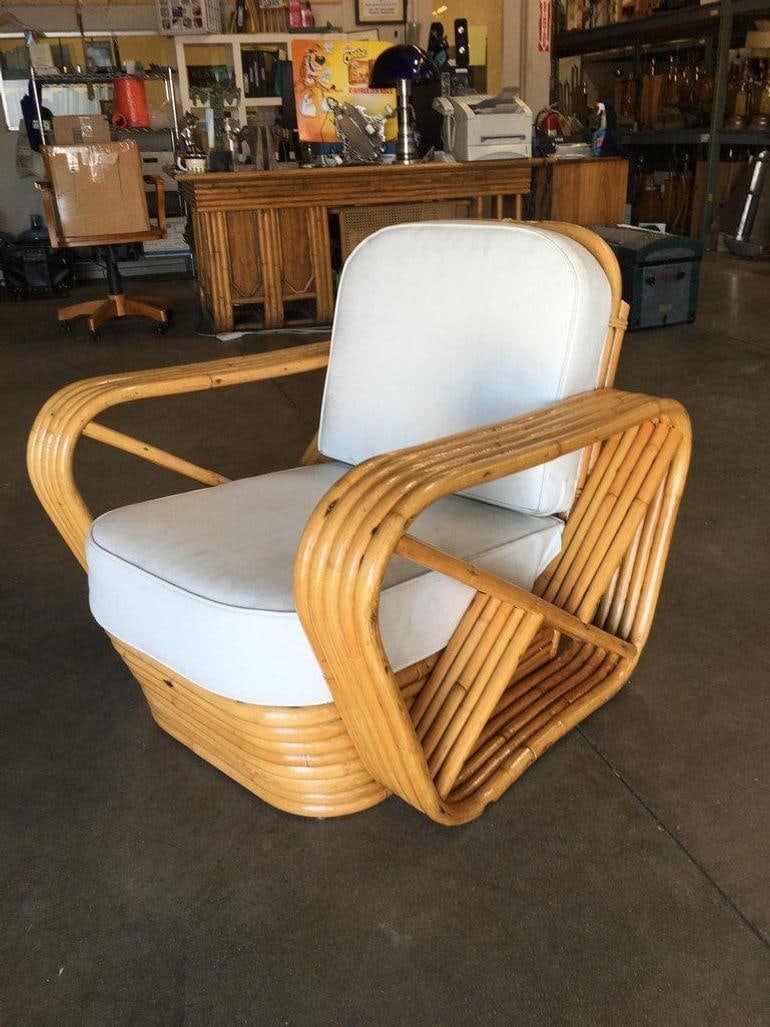 Restored 5-Strand Square Pretzel Sofa & Lounge Chair Livingroom Set - 3