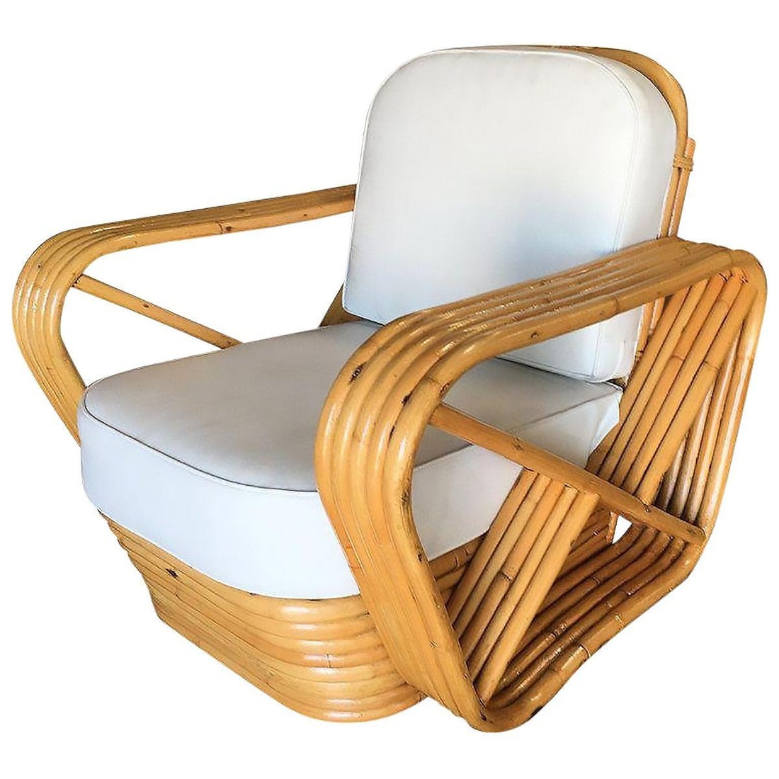 Restored 5-Strand Square Pretzel Sofa & Lounge Chair Livingroom Set - 6