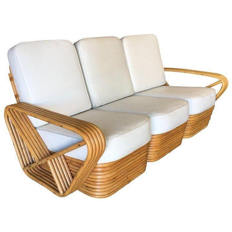 Restored 5-Strand Square Pretzel Sofa & Lounge Chair Livingroom Set - 8