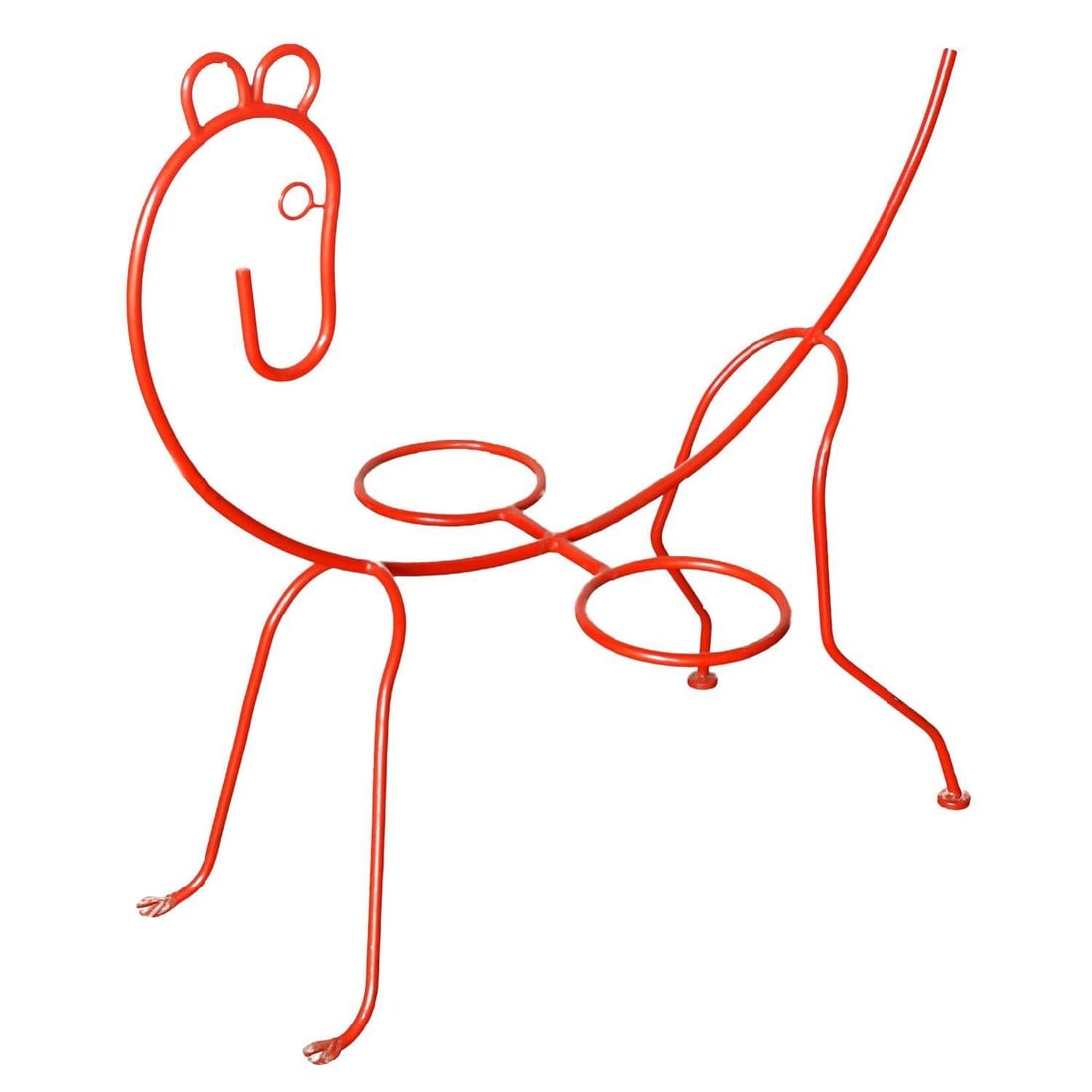 Large and Playful Frederick Weinberg Style Wire Horse sculpture Planter Stand - 3