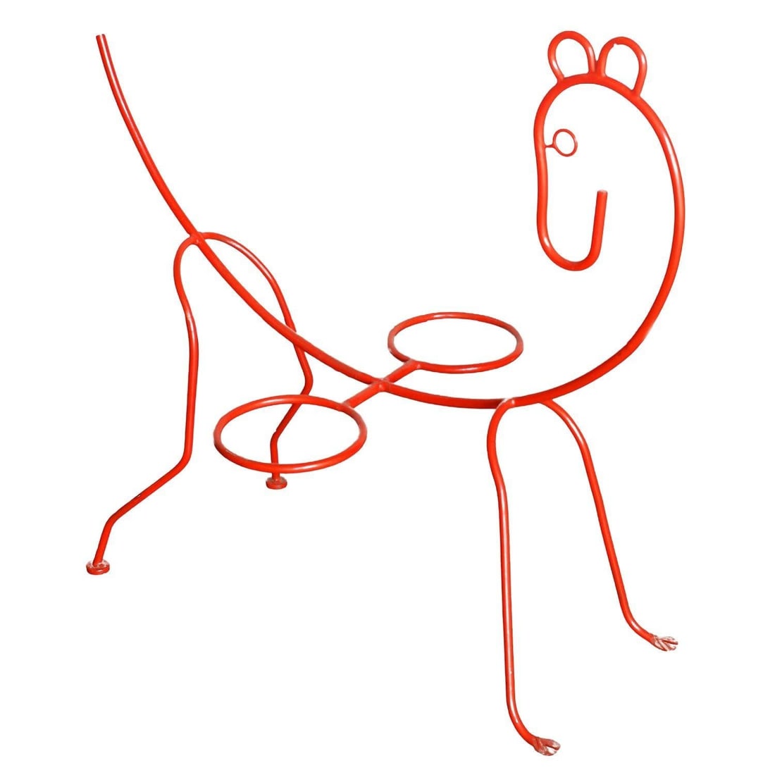 Large and Playful Frederick Weinberg Style Wire Horse sculpture Planter Stand - 4