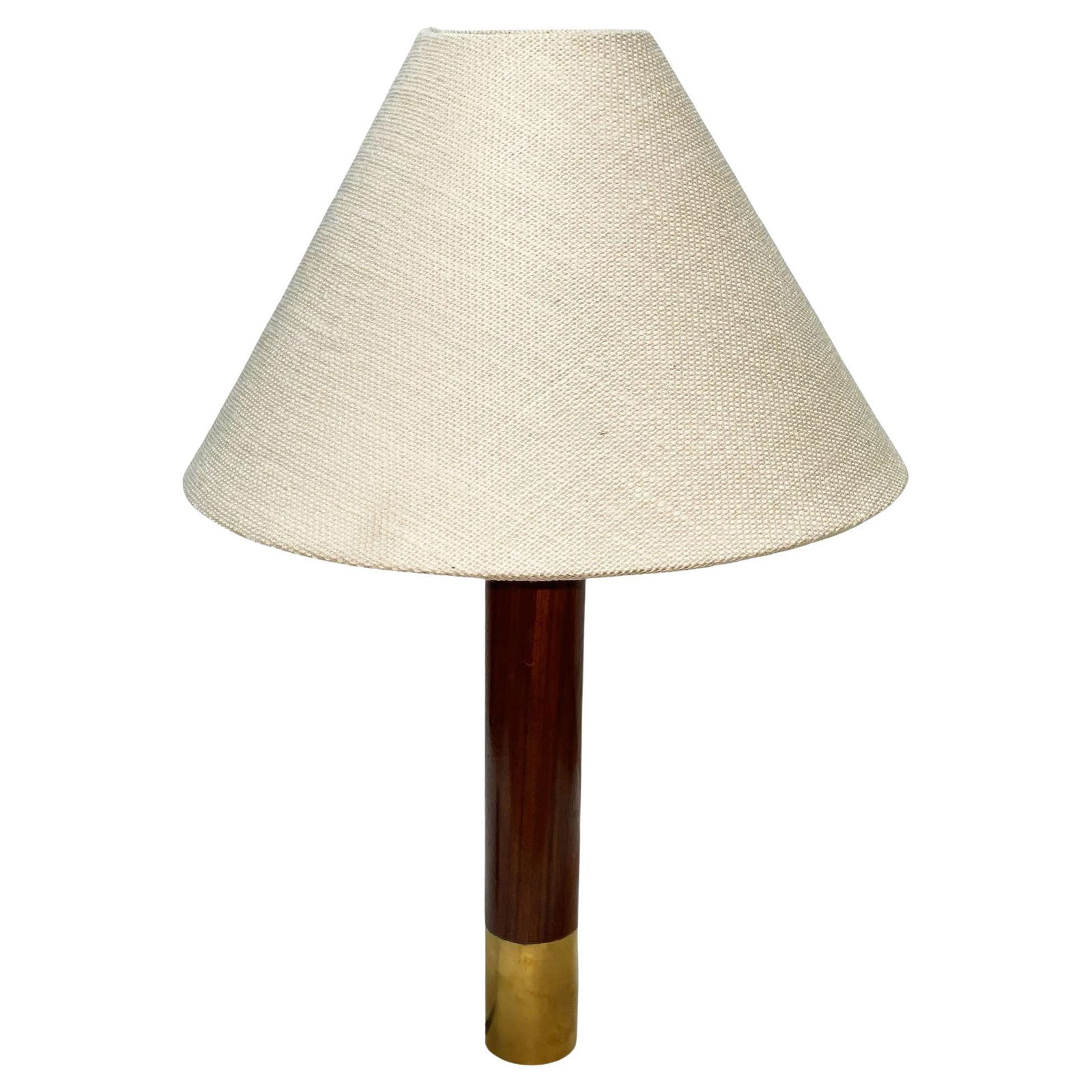 Brass Básica M2 Table Dimmer Lamp by Santiago Roqueta For Santa & Cole w/ Shade: Title: Brass Básica M2 Table Dimmer Lamp by Santiago Roqueta For Santa & Cole w/ Shade Description: The brass Básica M2 table lamp by Santiago Roqueta for Santa & Cole with cone shade. It
