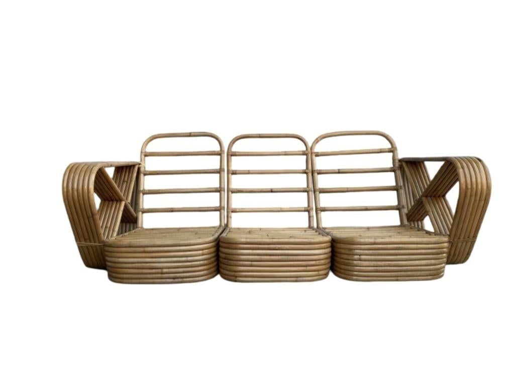 Restored Six-Strand Square Pretzel Sofa & Lounge Chair Livingroom Set - 10