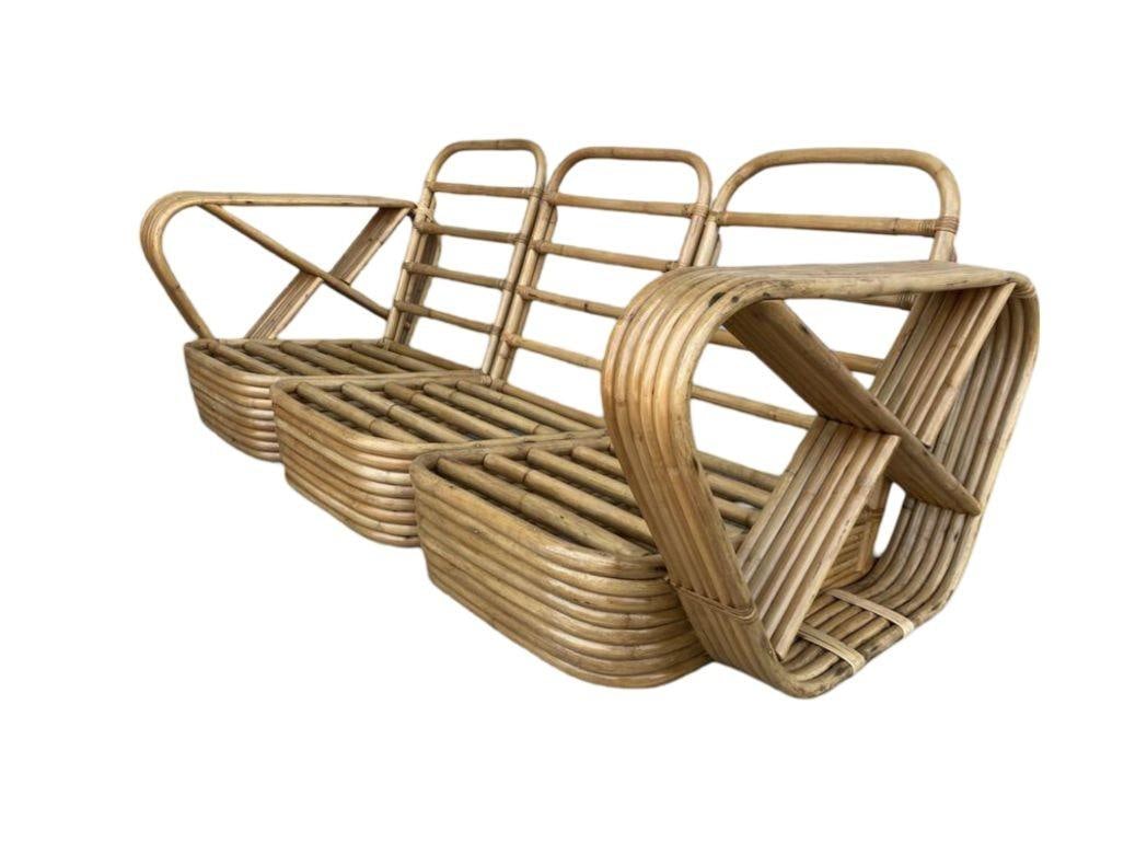 Restored Six-Strand Square Pretzel Sofa & Lounge Chair Livingroom Set - 12