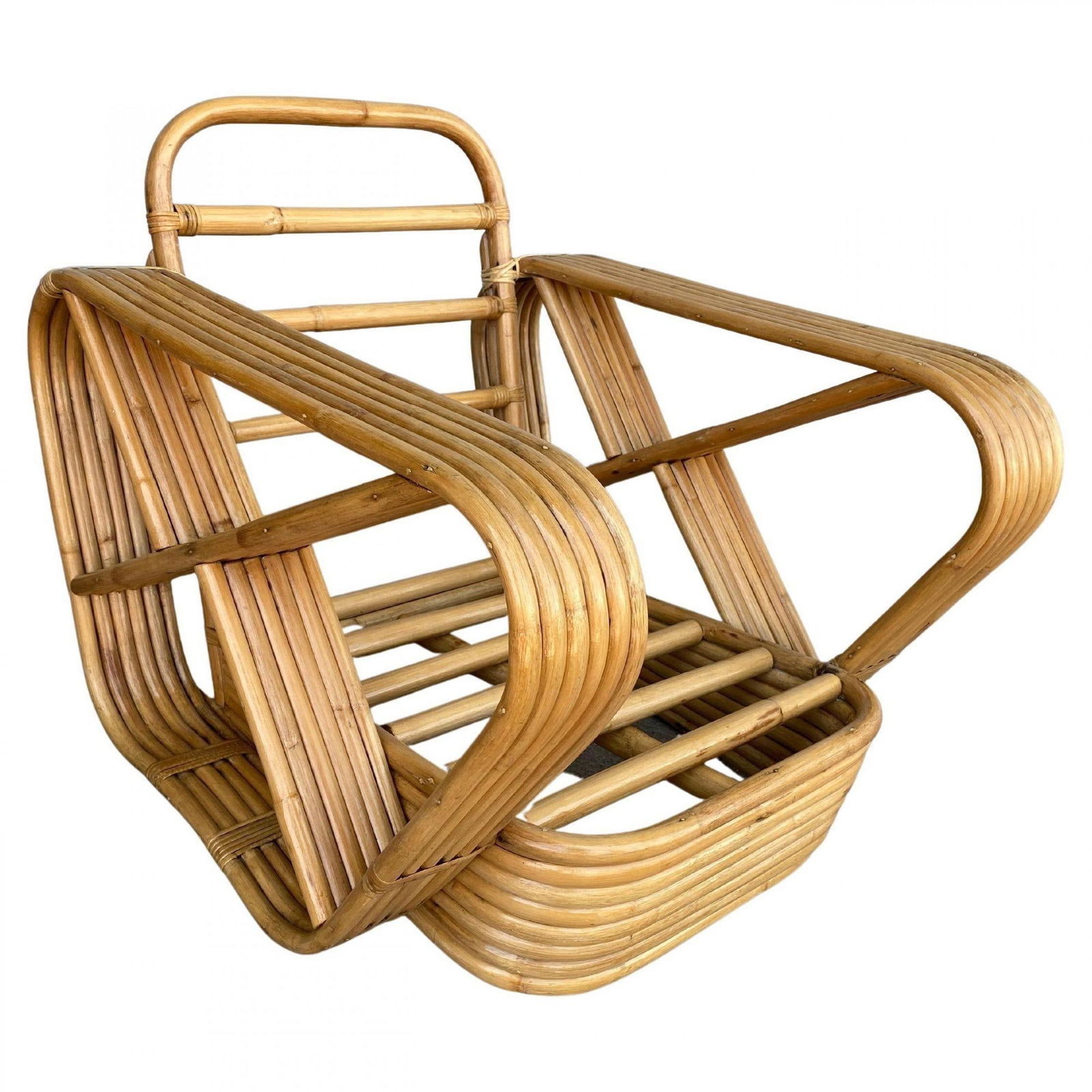 Restored Six-Strand Square Pretzel Sofa & Lounge Chair Livingroom Set - 2