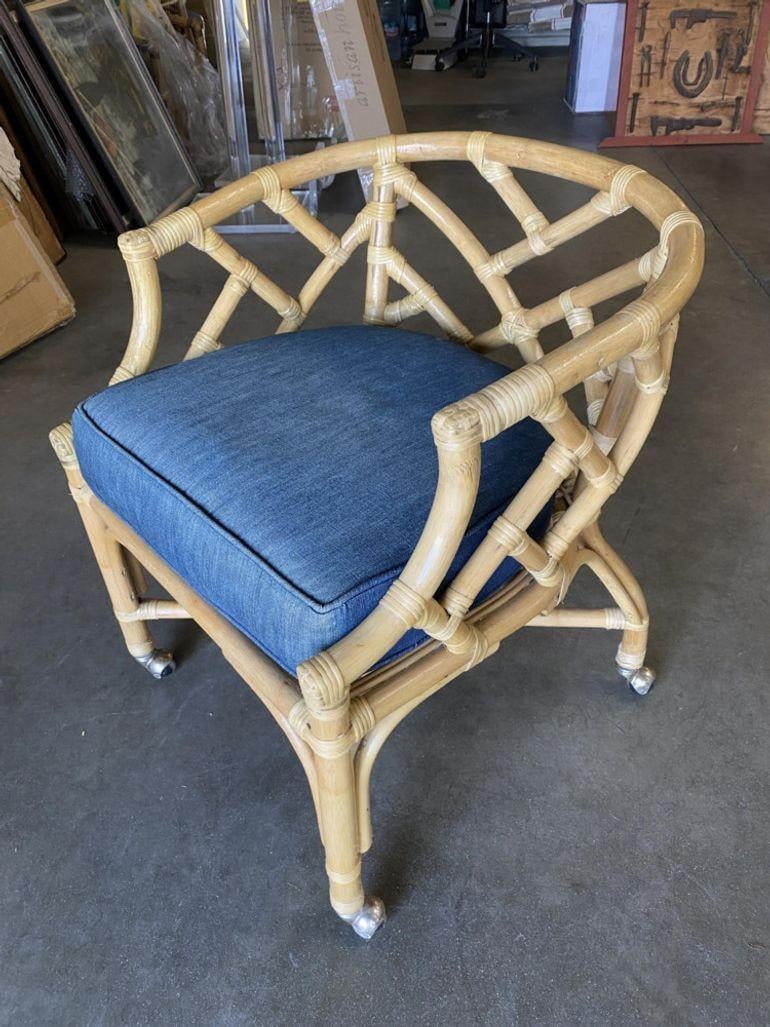 Round Pedestal Table and Geometric Bucket Armchair Rattan Dining Set - 16