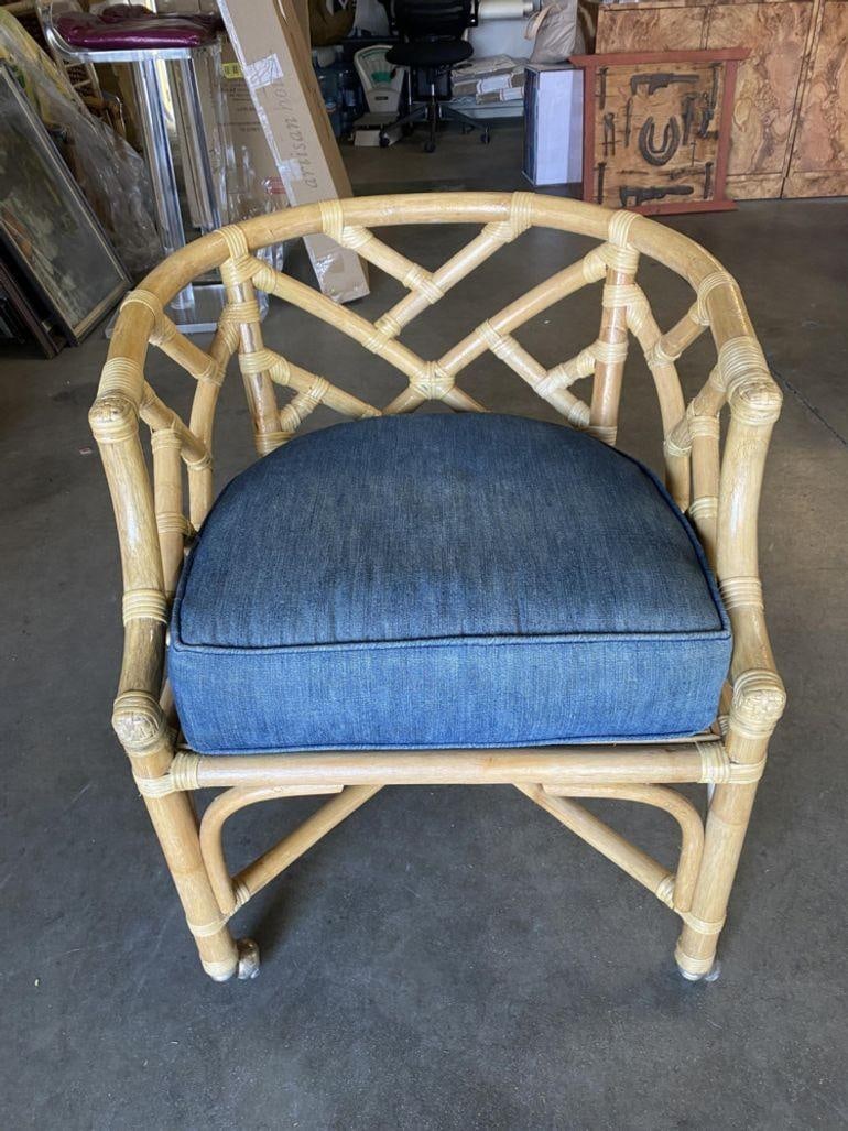 Round Pedestal Table and Geometric Bucket Armchair Rattan Dining Set - 3