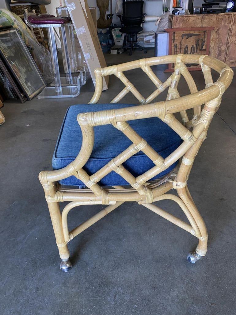 Round Pedestal Table and Geometric Bucket Armchair Rattan Dining Set - 5