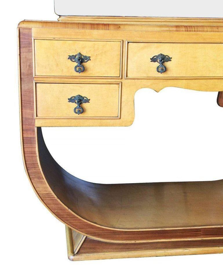 French Art Deco Birds Eye Maple Vanity - 4