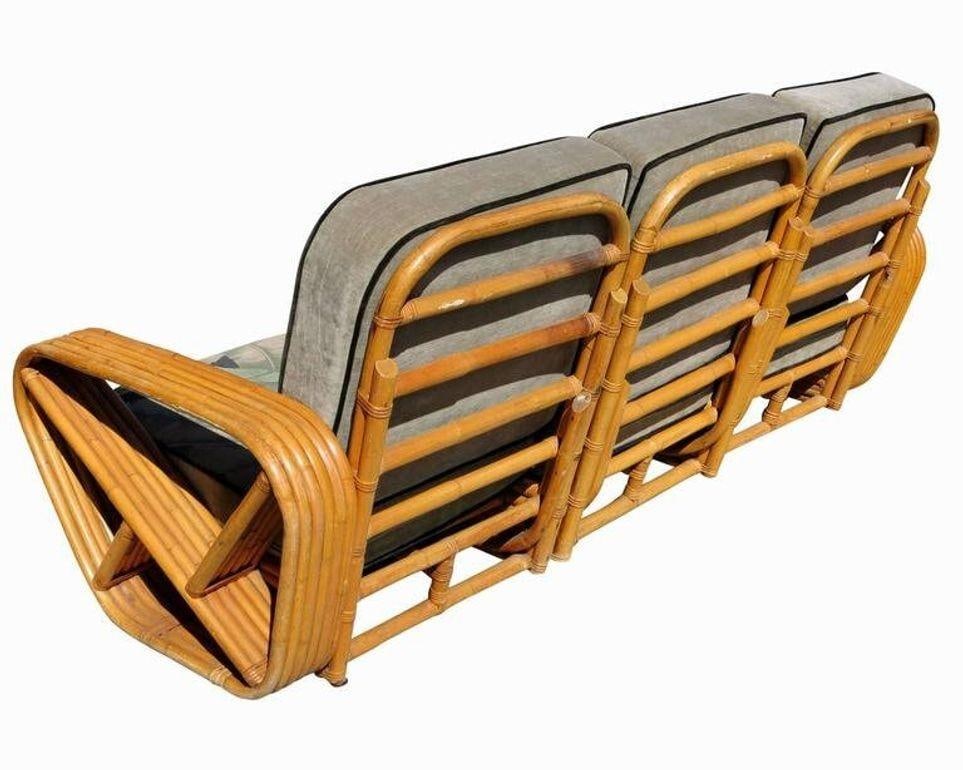 Restored Paul Frankl Style Six-Strand Square Pretzel 3 Seater Sectional Sofa - 6