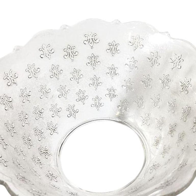 Victorian Textured Gas Light Shade w/ Fleur De Lis Details - 3