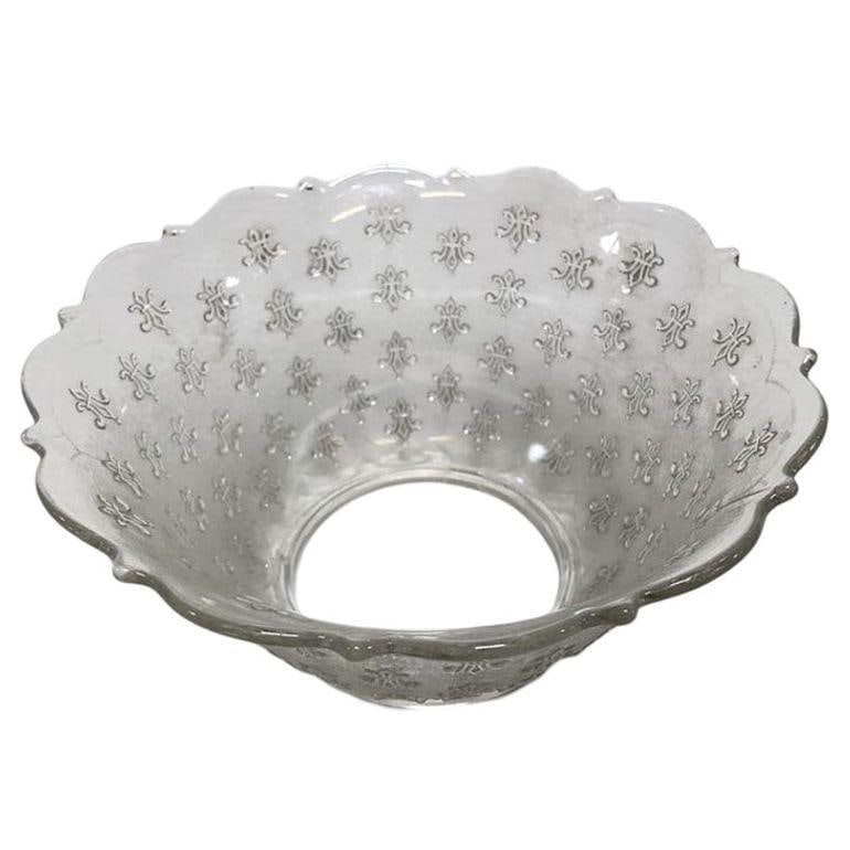 Victorian Textured Gas Light Shade w/ Fleur De Lis Details - 9