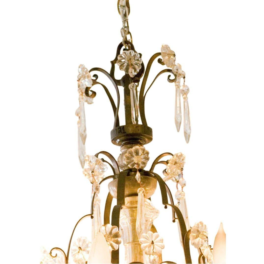 Louis XVI Revival Style French Crystal and Bronze Chandelier - 9