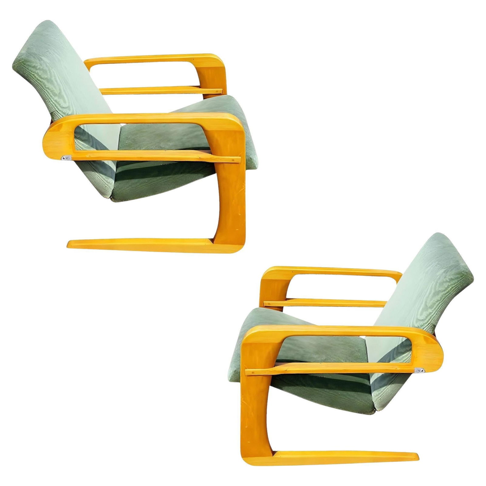 1938 Art Deco "Airline Chair" Lounge by KEM Weber for Walt Disney, Pair (1 of 19)