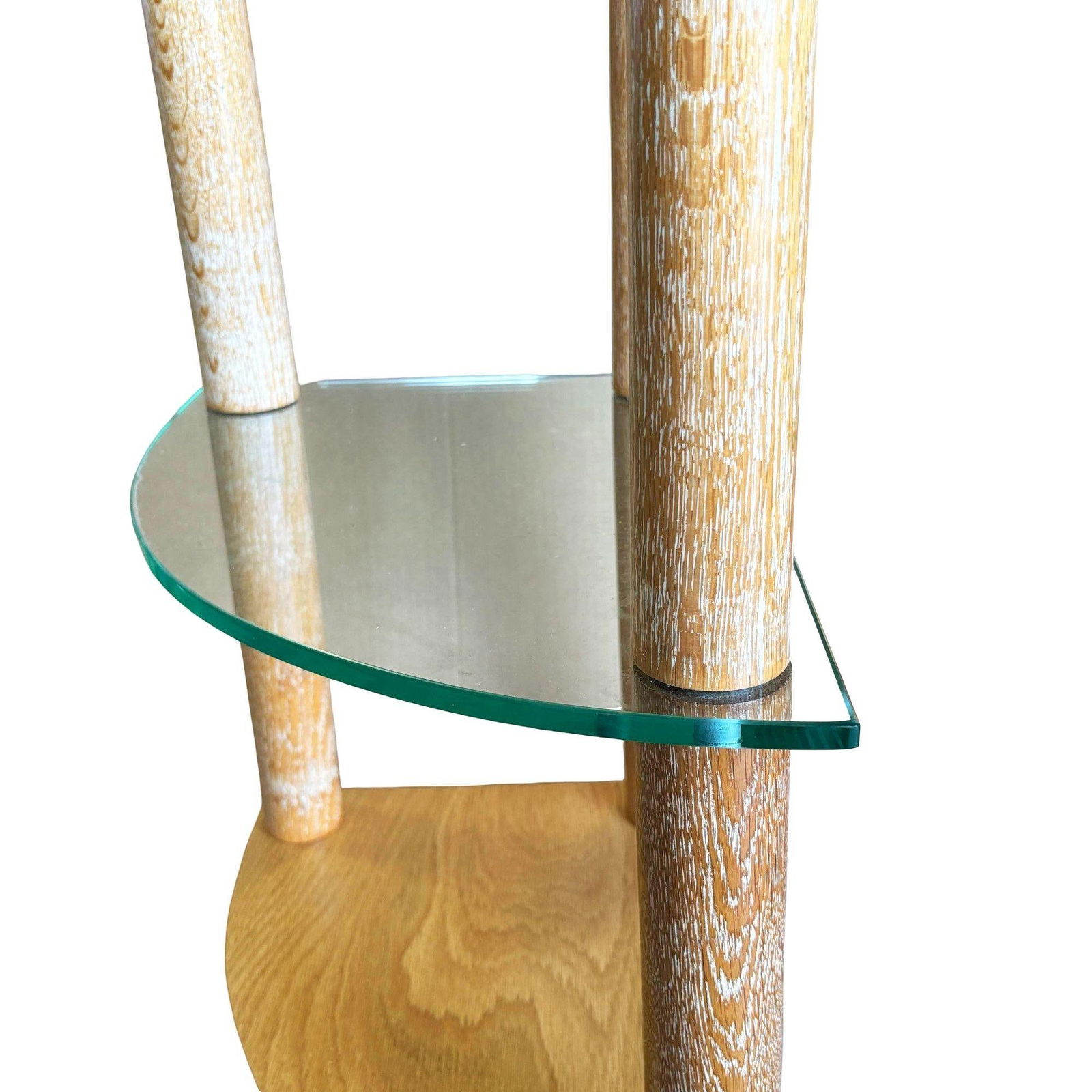 MCM Floating Glass & Walnut 30" Tall Corner Table Attributed to Gilbert Rohde - 11