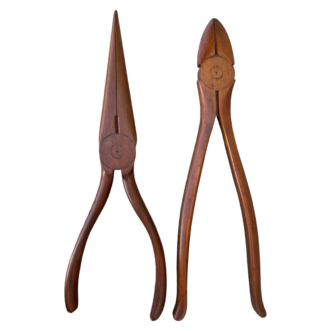 19" Rustic Edwardian Mahogany Needlenose and Cutting Pliers Wall Art - 14