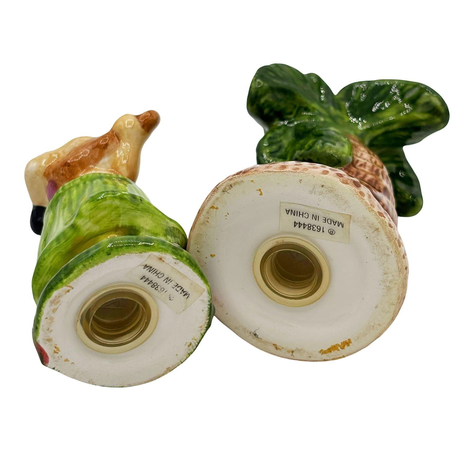 1980's Hula Girl & Palm Tree Ceramic Tabletop Matching Salt & Pepper Shaker Set - 6