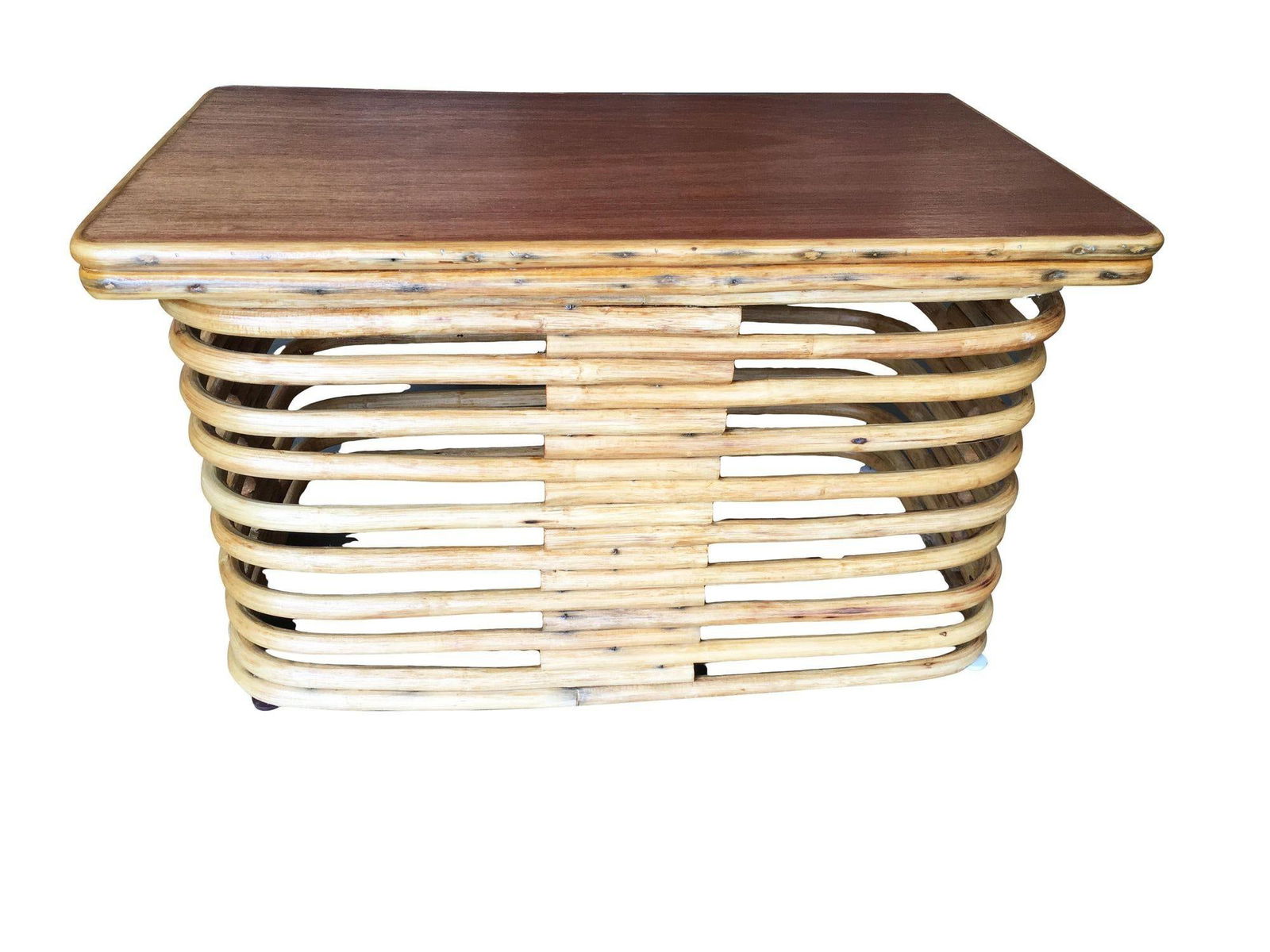 Restored Paul Frankl Six-Strand Wicker Sofa Rattan Living-Room Set with Cushions - 13